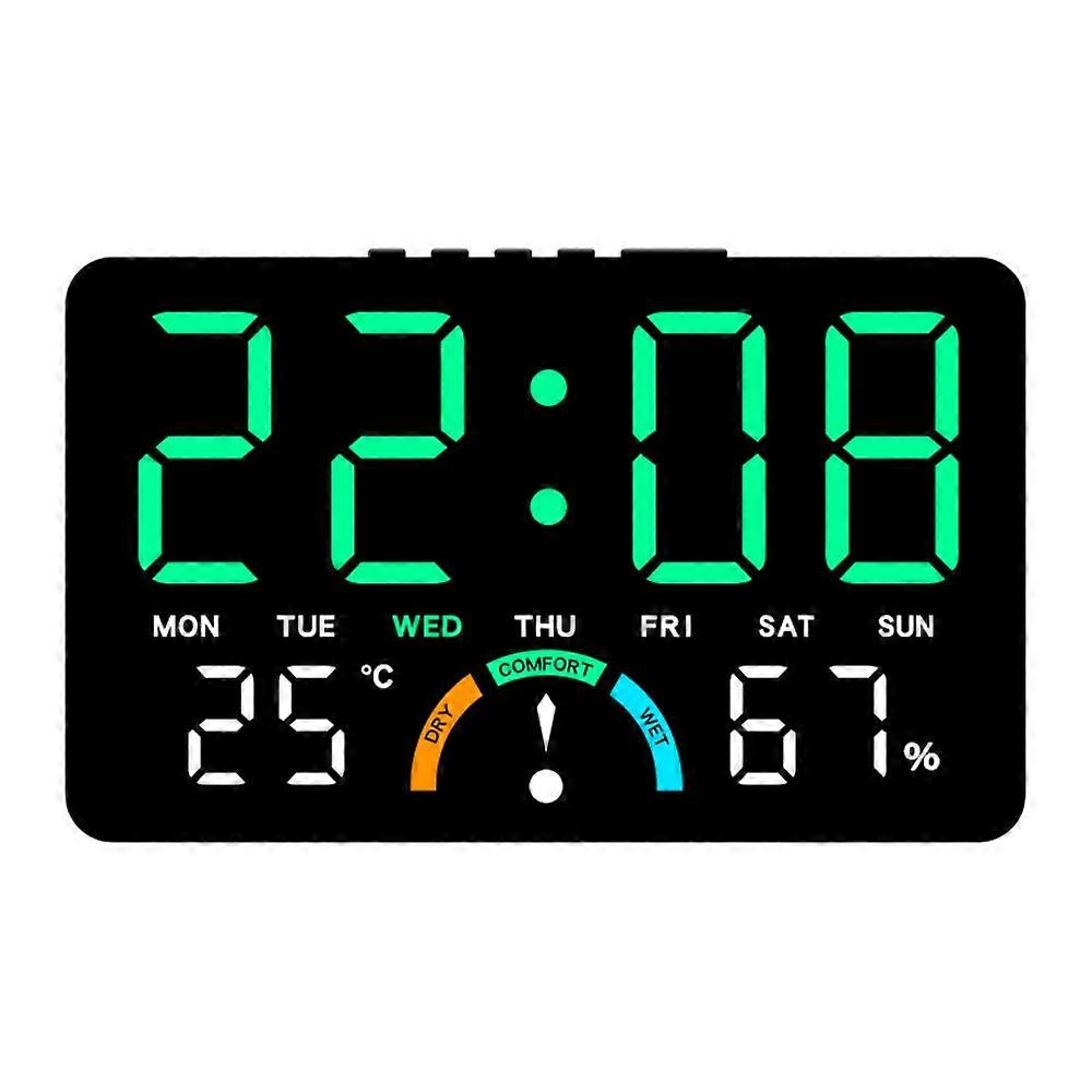 Wall-mounted Electronic Wall Clock Multi-functional Temperature Digital LED Clocks Voice Control 12/24H Display Table Clock