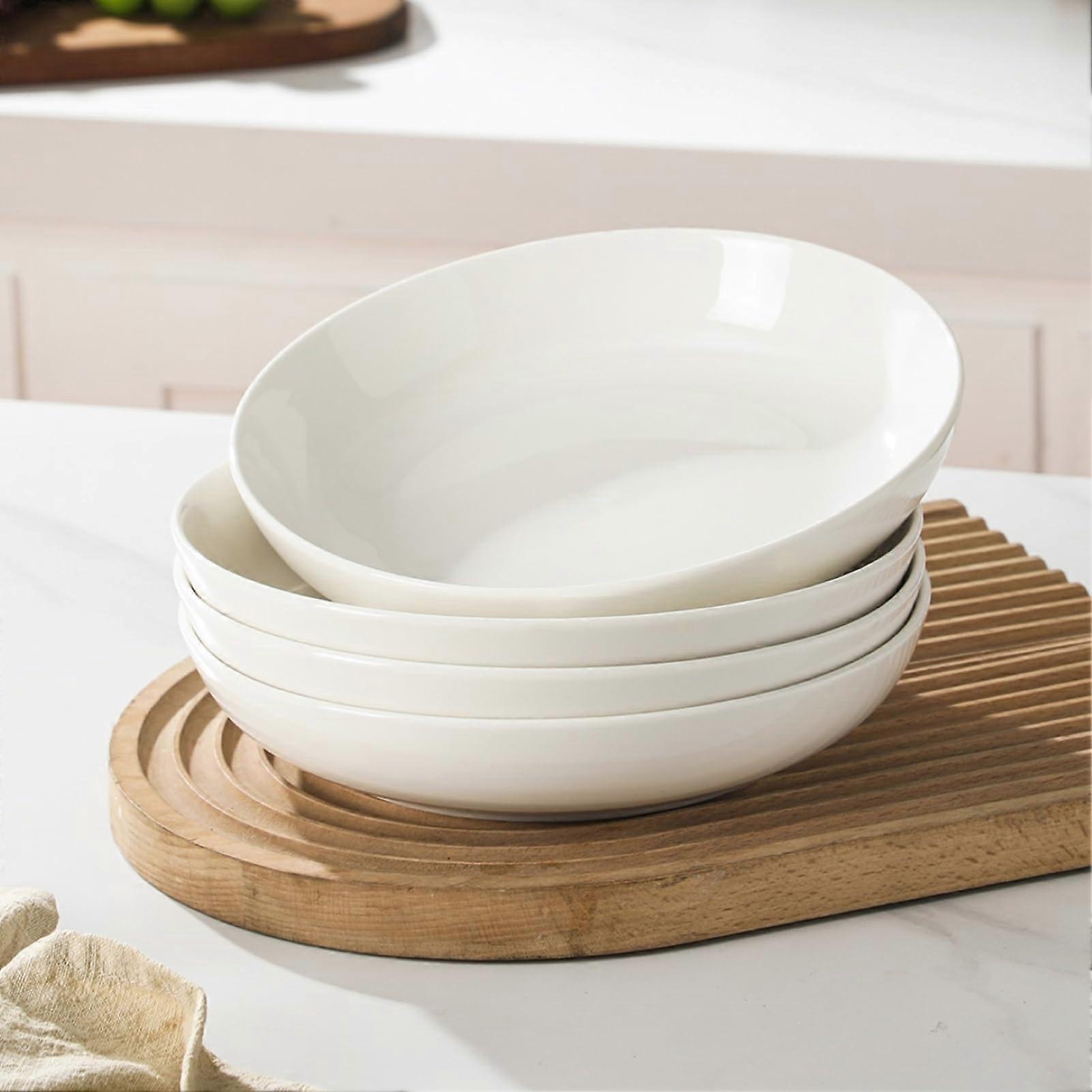 Large 30oz Ceramic Pasta Bowls Set of 4, Microwave Dishwasher Safe, Stackable Salad Dinnerware