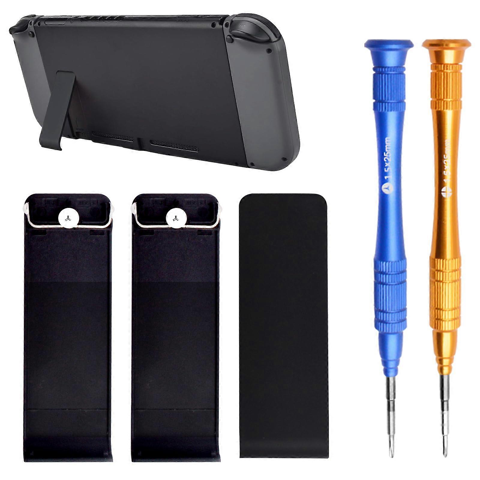 Kickstand Replacement Kit with Screwdrivers for Easy Self Installation, 2pcs Black for Nintendo Switch