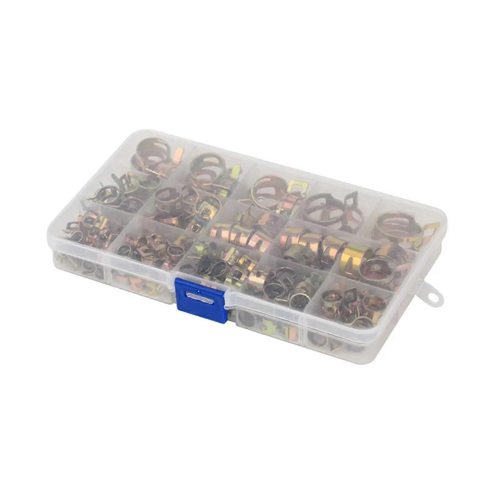 115pcs Zinc Plated Spring Hose Clamps Assortment 622mm RustResistant for Secure Connection