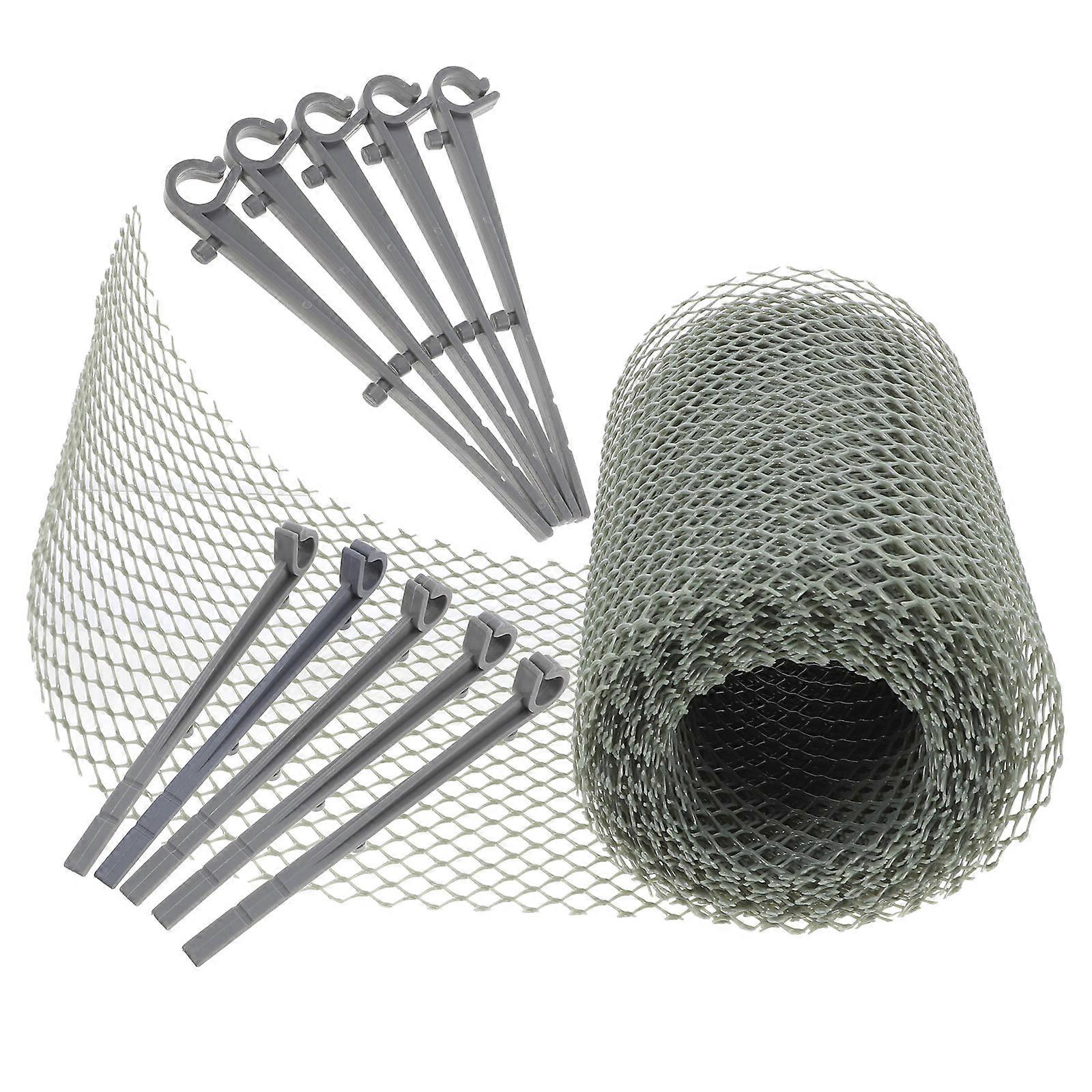 Mesh Gutter Guard Grey Hexagonal Mesh For Roof Gutter Home Maintenance Easy Installation 1Set
