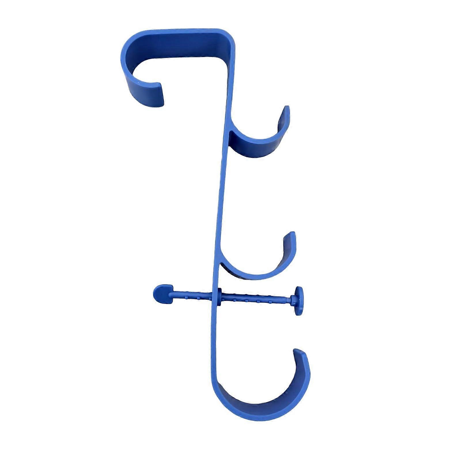 Adjustable Telescopic Pool Skimmer Net Holder with Universal Pole Hook for Easy Poolside Use Blue