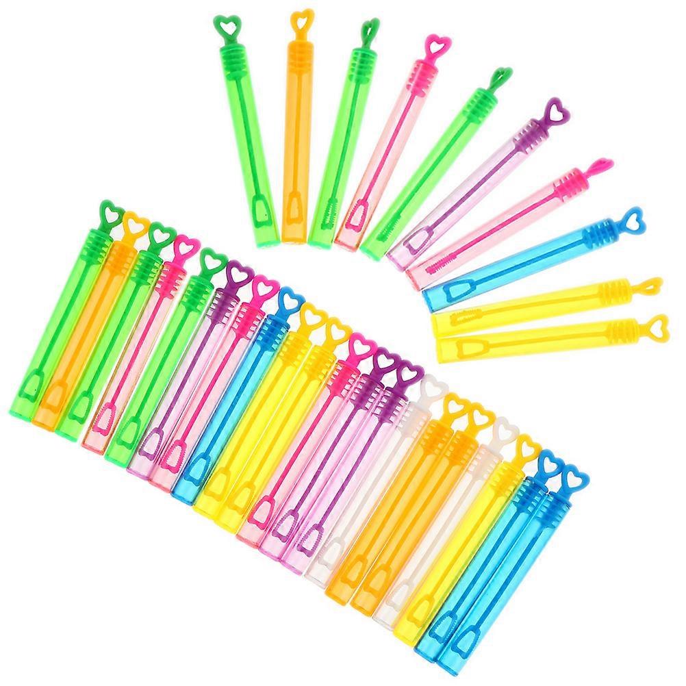 Lovely Bubble Wands Empty Bubble Bottles Wedding Party Plastic Assorted Color for 30Pcs