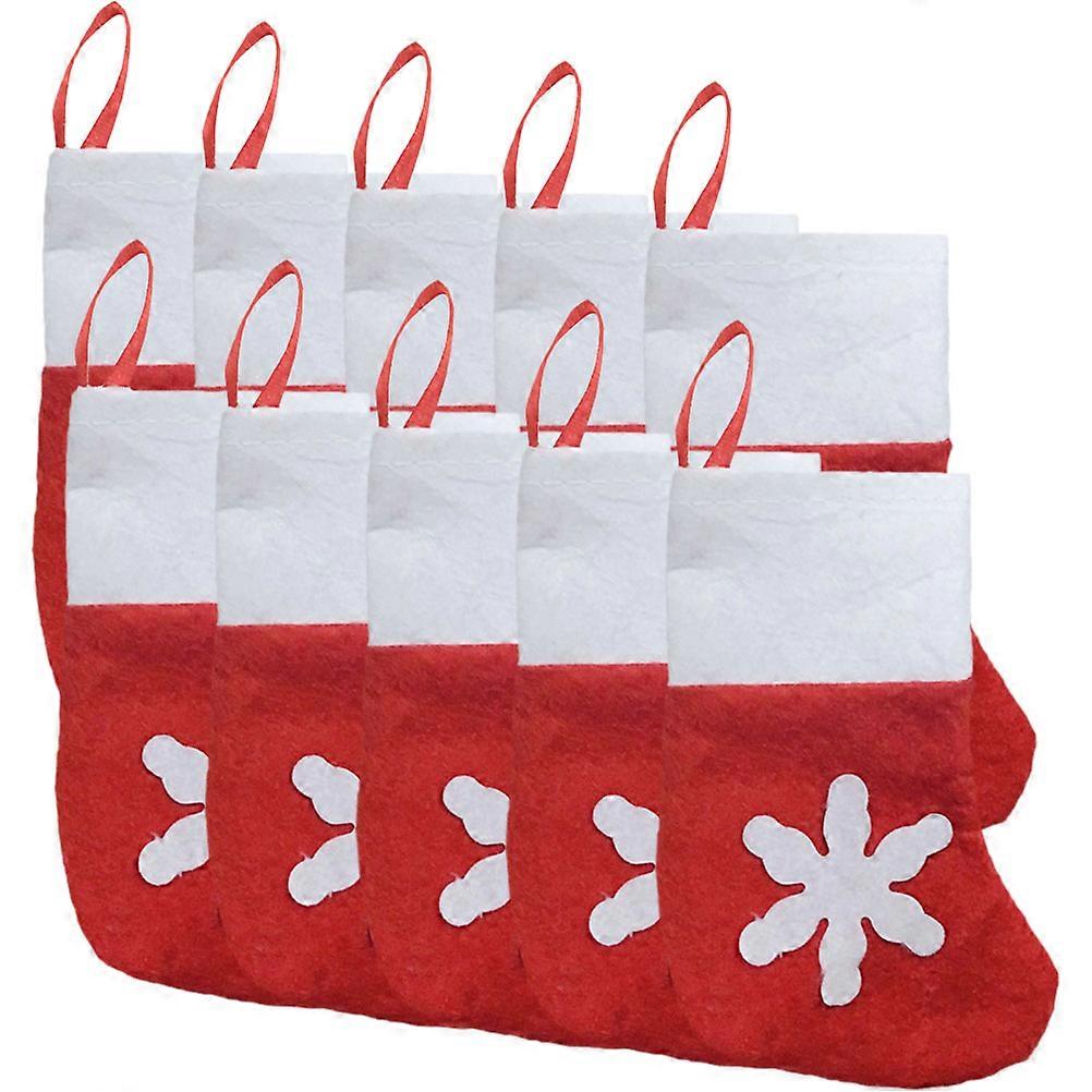 Stocking Decorations Classic Design For Home Decoration Polyester Red Color 10Pcs