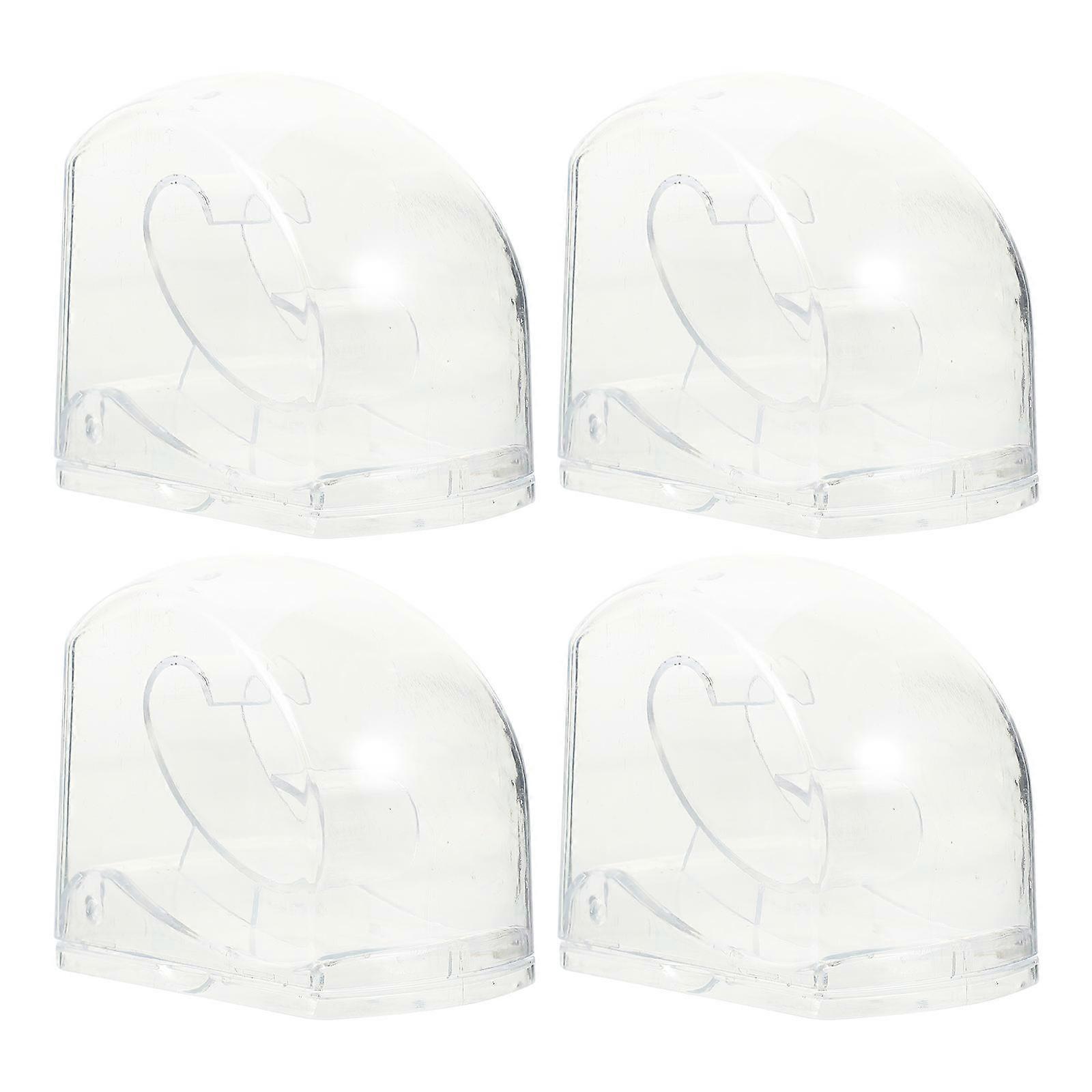 Watch Display Case Transparent Plastic for Storage 4Pcs Clear Watch Boxes