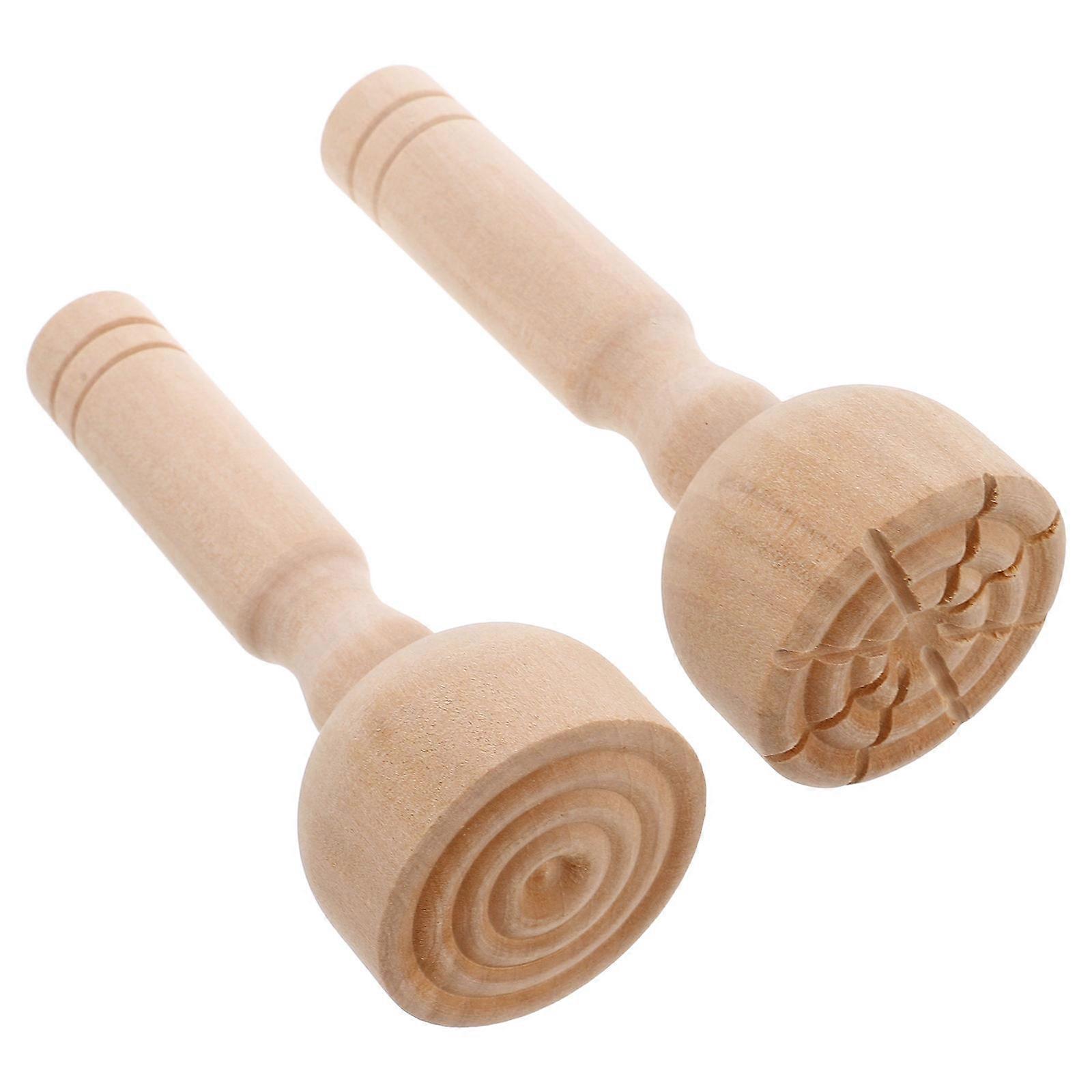 Wooden Stamp Carving Mold for 2Pcs Clay Modeling Set