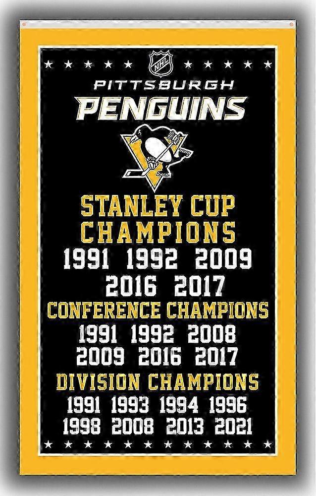 Pittsburgh Hockey Team Souvenir Flag Penguins Winner Shape 708