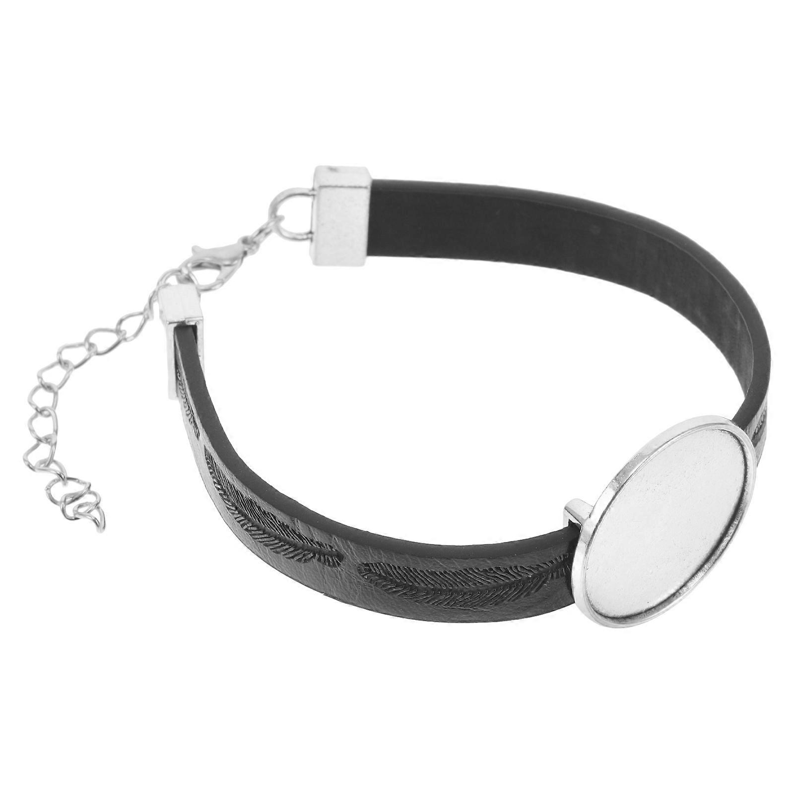 Adjustable Bezel Tray for Sublimation Bracelets 5Pcs Round Jewelry Making Set