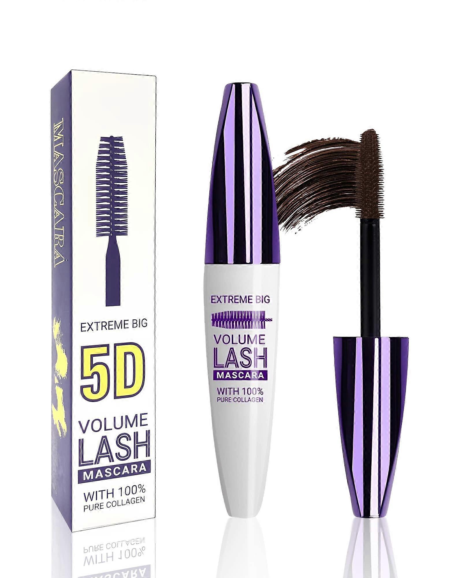 Waterproof Brown Mascara Volume and Length Boost, Smudgeproof Long Lasting Curl for Eyelashes