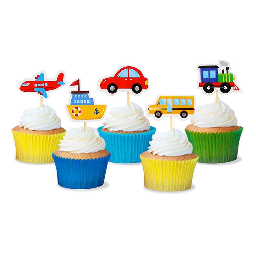 Assorted Color Small Car Cake Picks for Cake Decoration 30Pcs