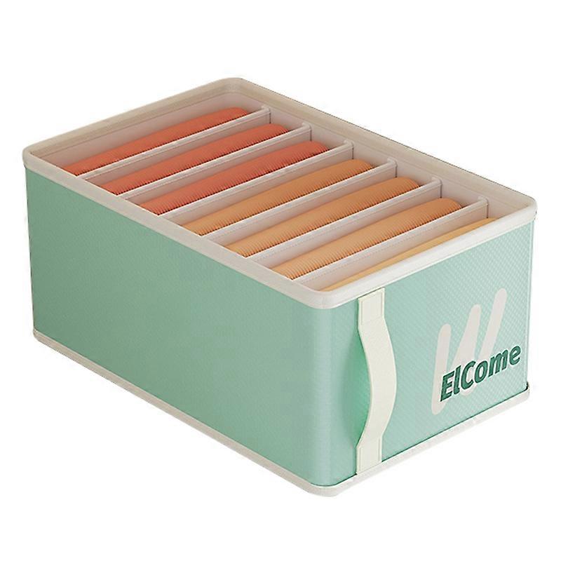 Large 7 Compartments Foldable PE+PP Wardrobe Clothes Organizer Moisture-proof Pants Storage Box