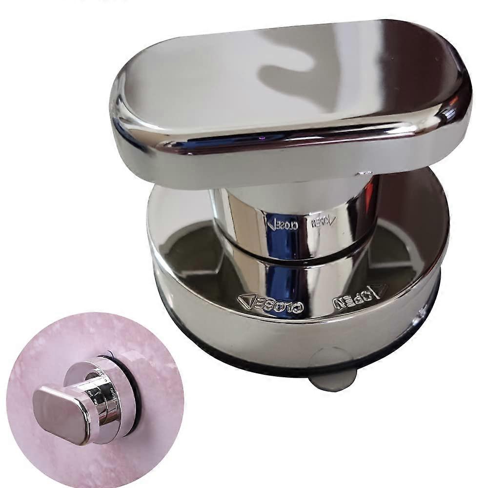 Suction Cup Door Handle with Strong Grip for Glass Doors, NoDrill Removable Cabinet Pull Silver