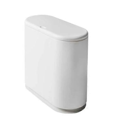 Trash Can with Lid, Plastic Garbage Bin, Press Type, Compact and Durable for Bathroom Kitchen Outdoor
