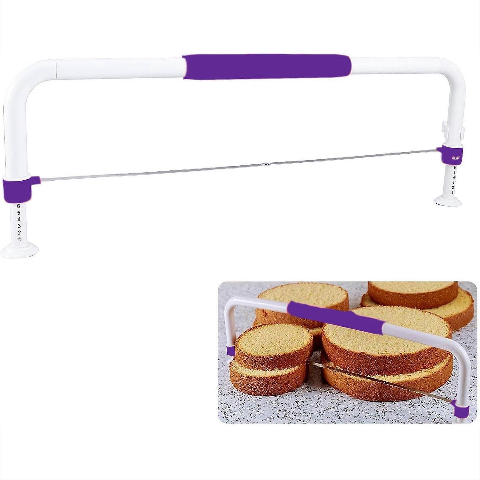 Adjustable Stainless Steel Cake Leveler with Handle for Smooth Layer Slicing and SpaceSaving Storage