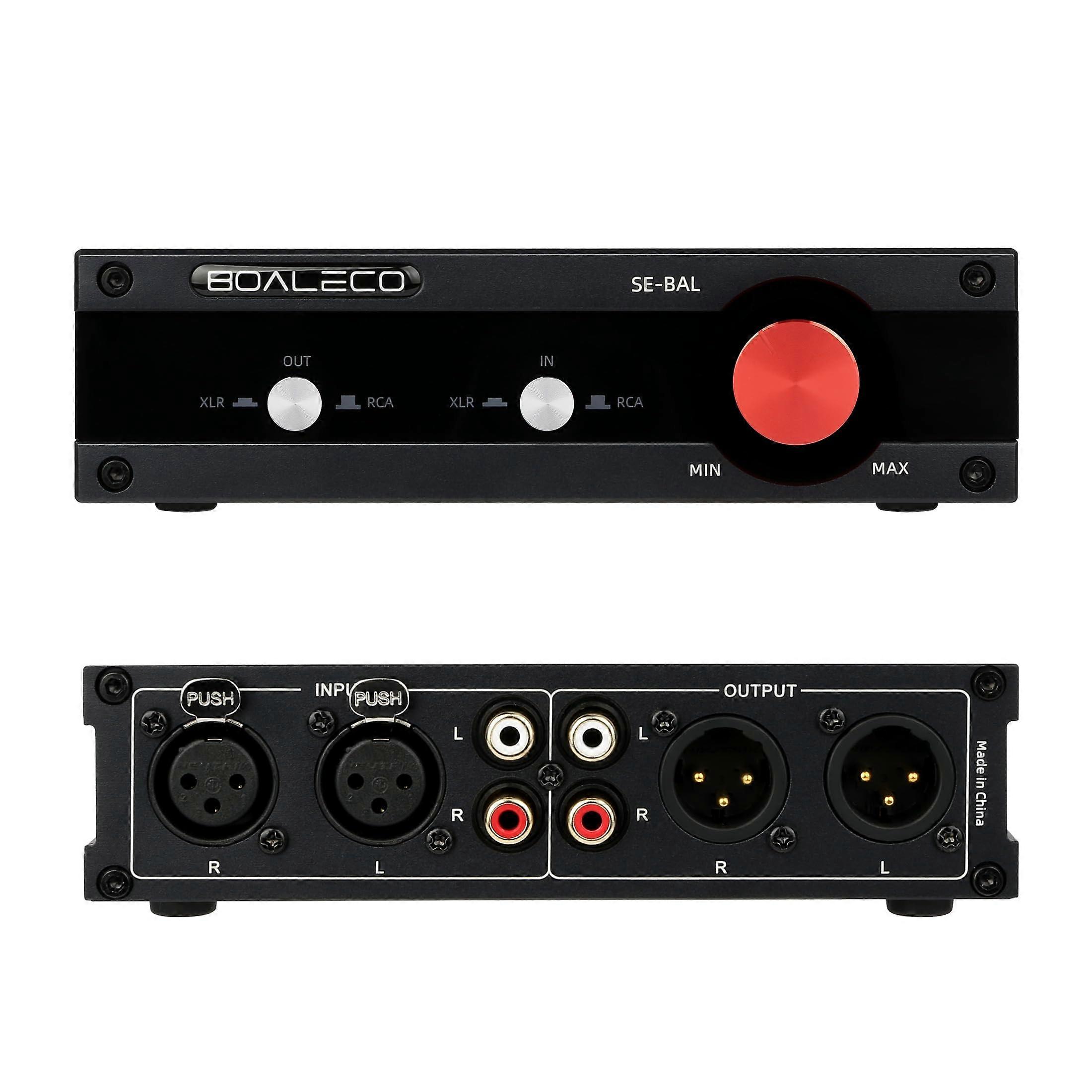 Stereo Audio Switcher RCA XLR 2in2out HiFi Balanced Passive Selector with Volume Control Black