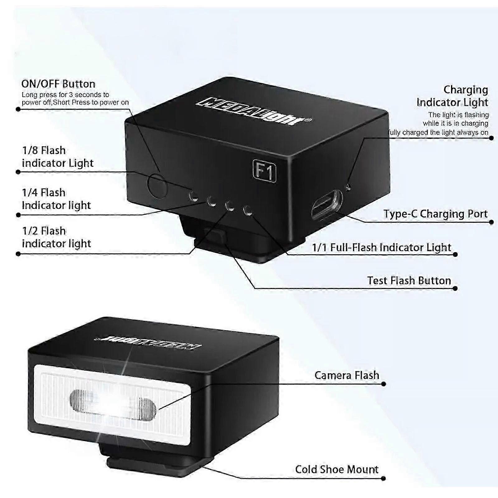 Mini Rechargeable Camera Flash Light Speedlite For Ricoh GR3 /Canon/Sony