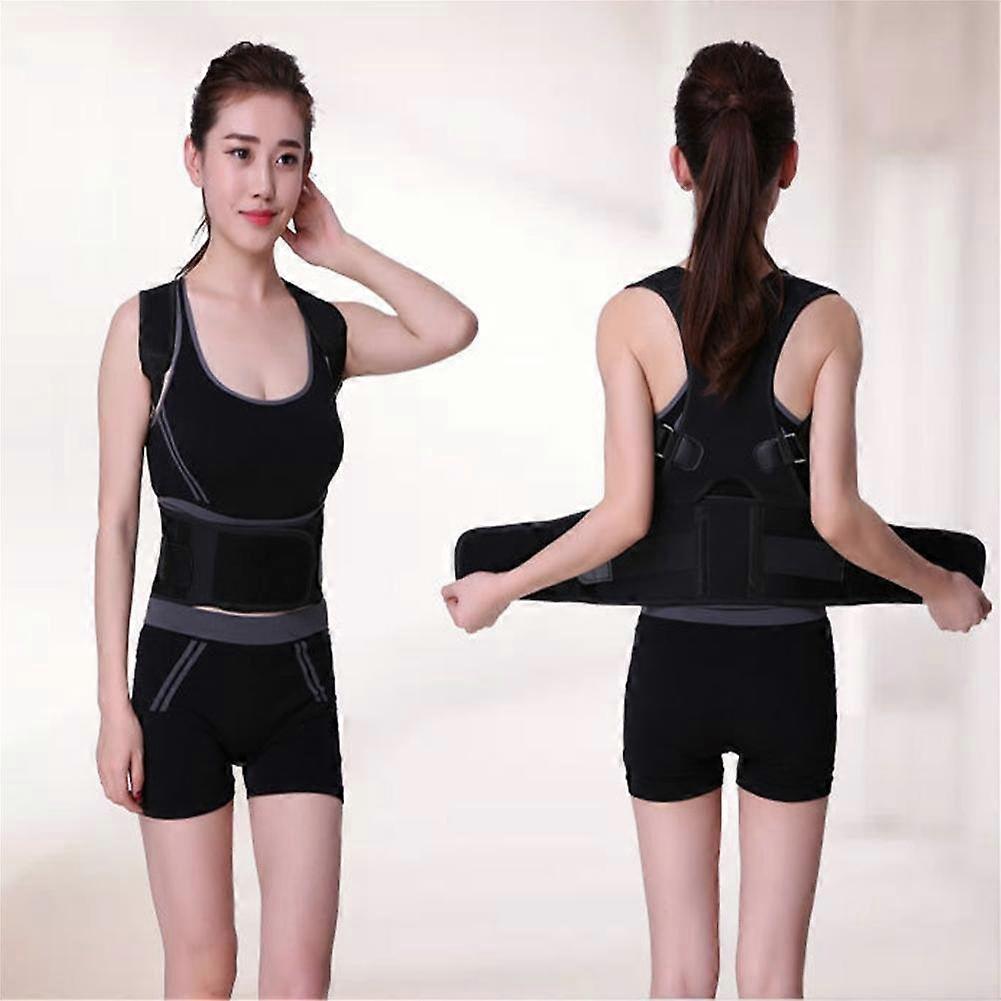 Posture Corrector Adjustable Back Support Brace for Pain Relief and Posture Alignment Black