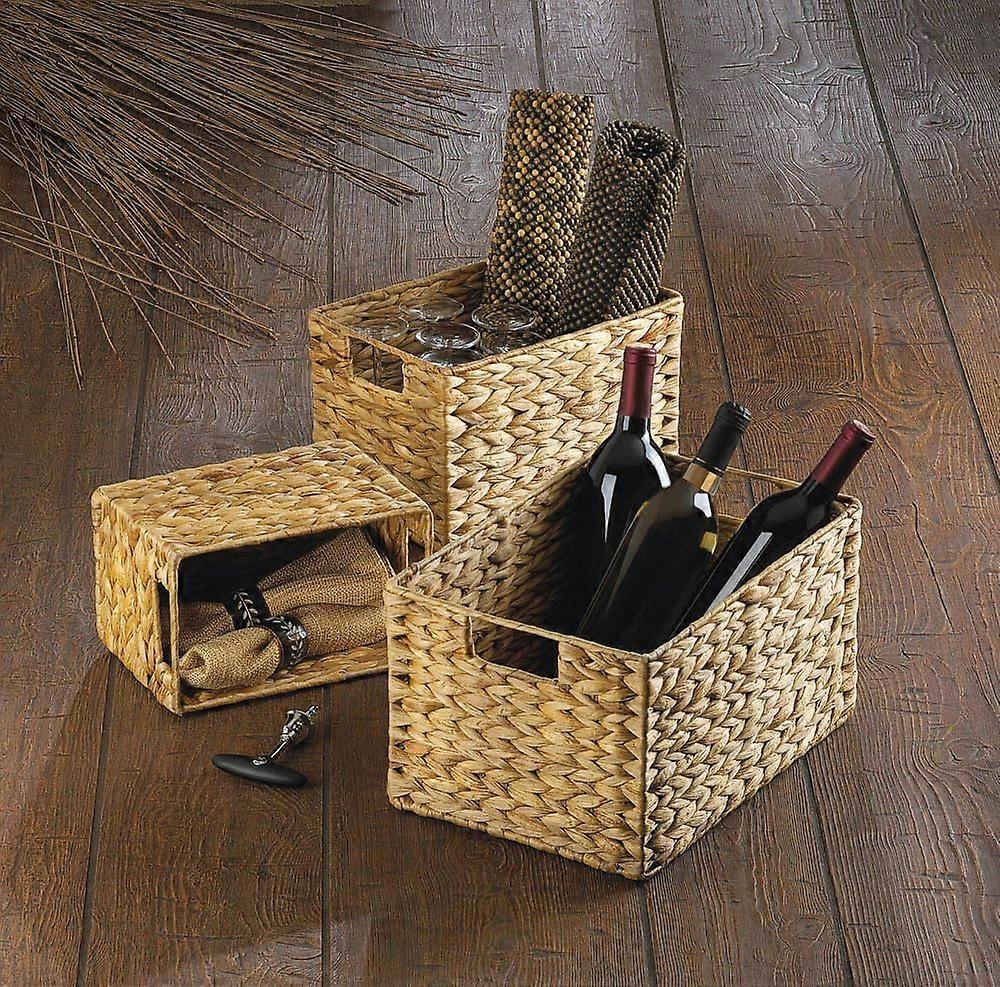 Rectangular Nesting Baskets for Home and Garden Decor, Space Saving Indoor Outdoor Display