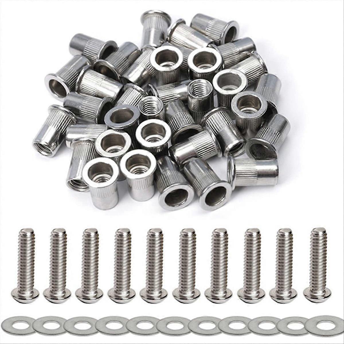 1/4-20 Rivet Nuts and Bolts 3/4Inch Button Head Socket Cap Screws