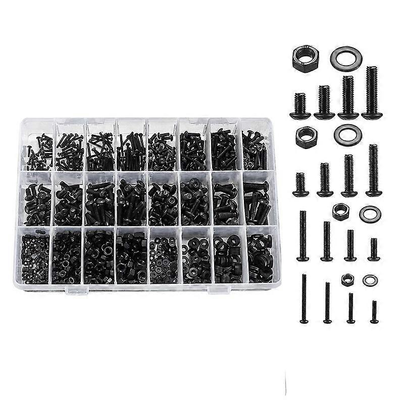 1225 Pcs Hex Button Socket Head Cap Screws Bolts Nuts