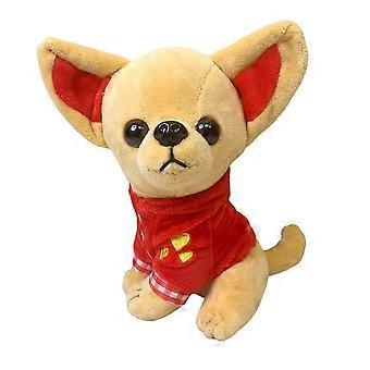 Red Chihuahua Plush Toy Stuffed Dog for Kids and Home Decor Gift, Cute Bold Visual Accent