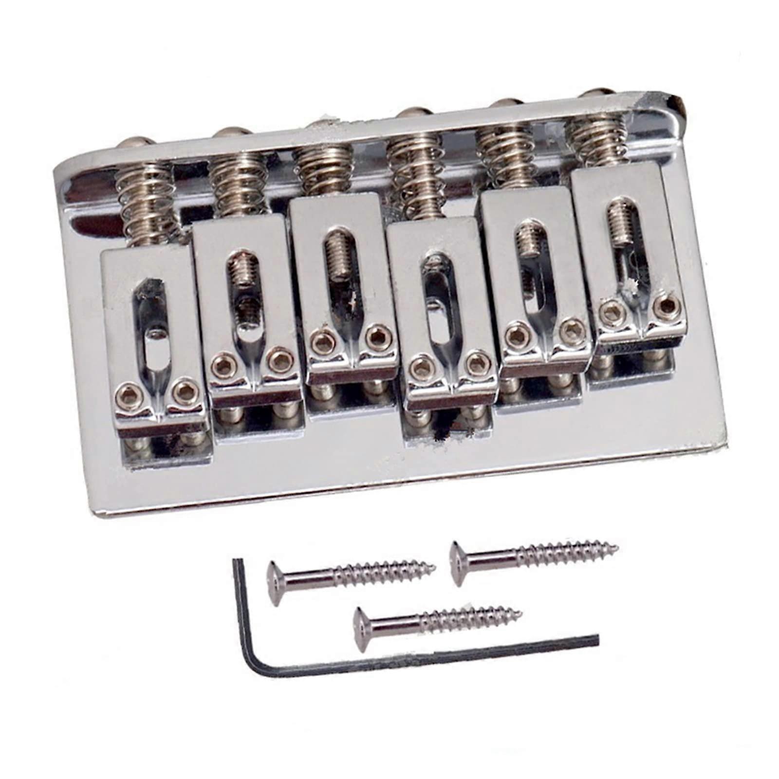Electric Guitar Bridge Replacement 70MM Silver Six String Flat Saddles Restores Alignment