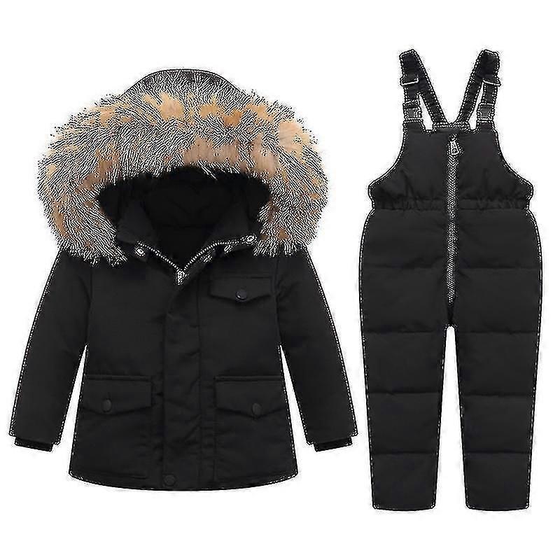 2pcs Kids Snowsuit, Winter Hooded Down Jacket, Ski Suit