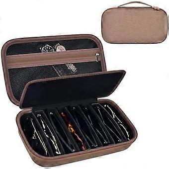 Estojo organizador de viagem para óculos de sol, com capacidade para 8 pares de óculos polarizados, caixa de armazenamento compatível com diversos modelos de cômodas (somente a bolsa).