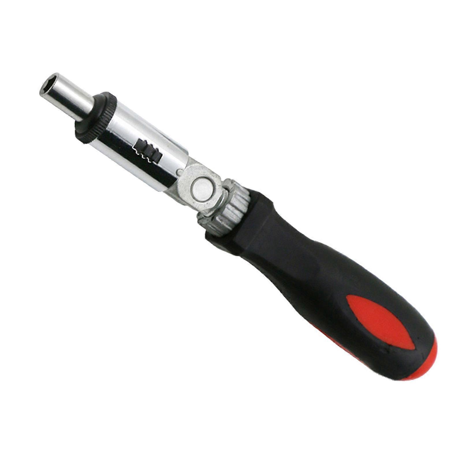 Ratchet Screwdriver 1/4inch Inside Hexagon Screwdriver 0-180 Degree Adjustable Ratchet Bit Holder Screwdriver Multicolor