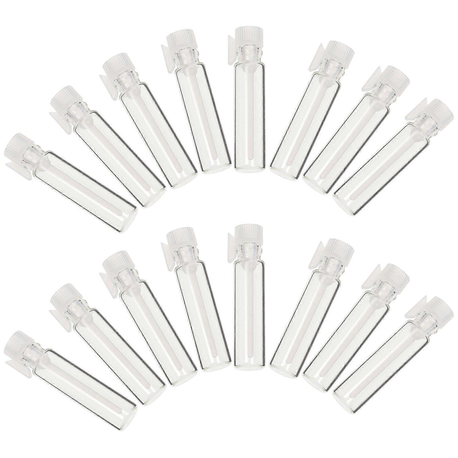 100pcs Sample Vials with Plastic Rod Caps Mini Glass Refillable Sample Bottles