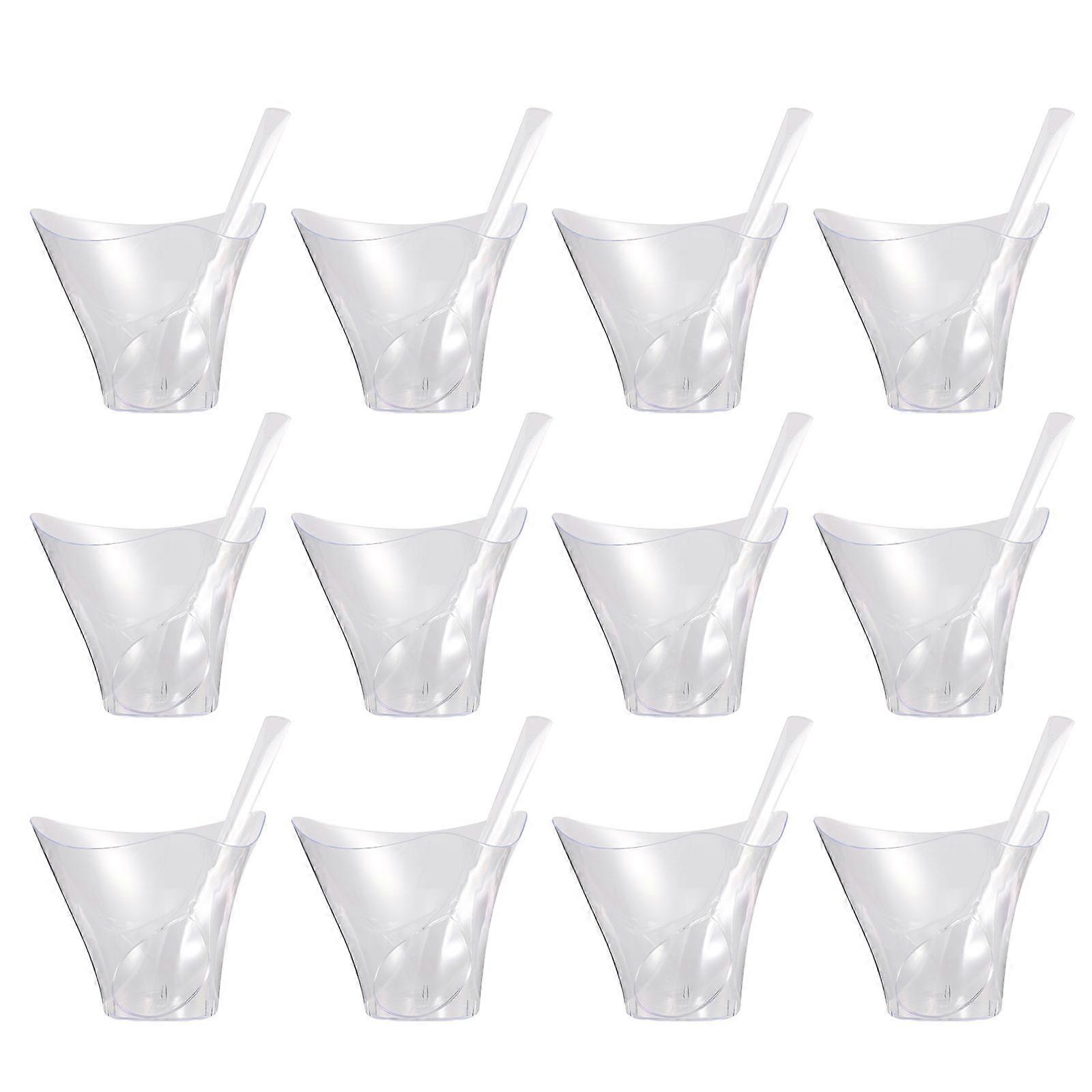 Transparent Jelly Cups Plastic Mousse Cups for Storage 50Sets