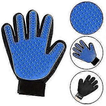 SHYV-borstelhandschoen, verzorgingshandschoen voor dierenhaar, kat en hond, blauw, rechterhand