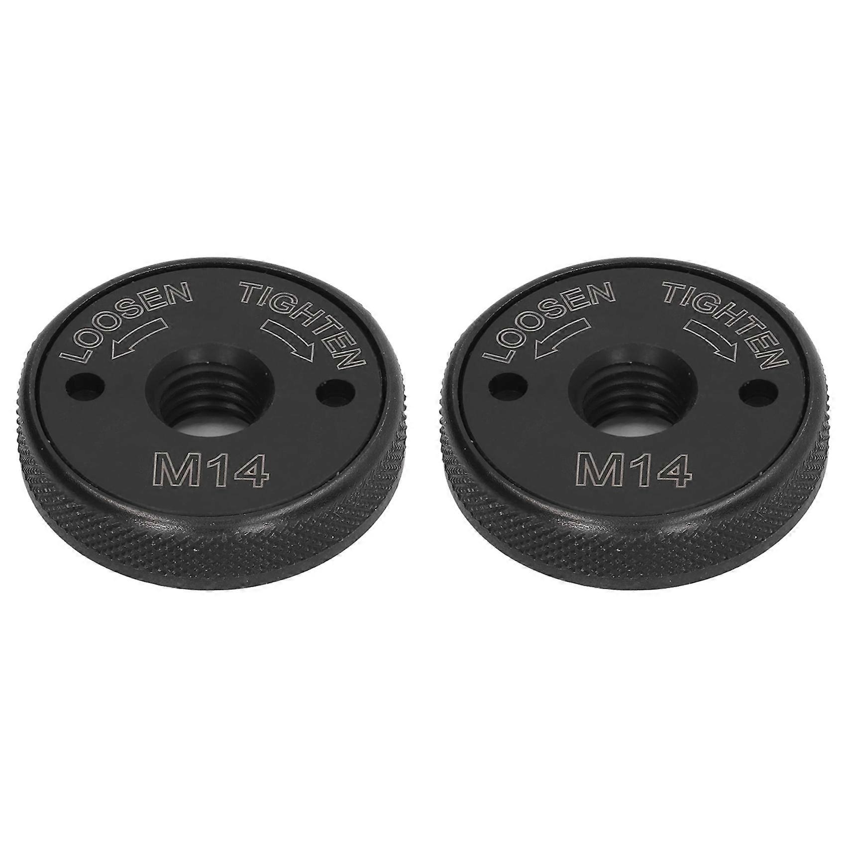 2X M14 Thread Angle Grinder Clamping Nut, Quick Release Nut Replacement Fast Locking Retaining Flange Nut - Black