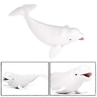1PC Simulation Sea Creature White Whale Model Plastic Ocean Animal Decoration Educational Toy for Home Shop White
