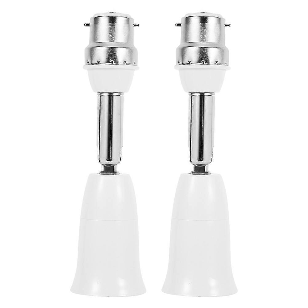 2pcs Light Socket Extender B22 to E27 Light Bulb Extension Socket Vertical Horizontal Adjustable Light Socket Adapter for Home Office