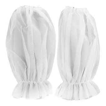 2pcs Removable Puff Sleeves for Wedding Dress - Elegant Organza Puff Sleeves for Bridal Gown, White Tulle Arm Cuffs Accessories