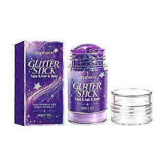 Star Glitter Stick for Face Hair Body, Long Lasting Sparkly Mermaid Glitter Makeup Stick Rave Halloween Cosplay Party Outfit Accessory for Women 30G/1