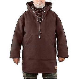 Chaqueta de invierno para hombre, abrigo grueso de lana con capucha y sudadera