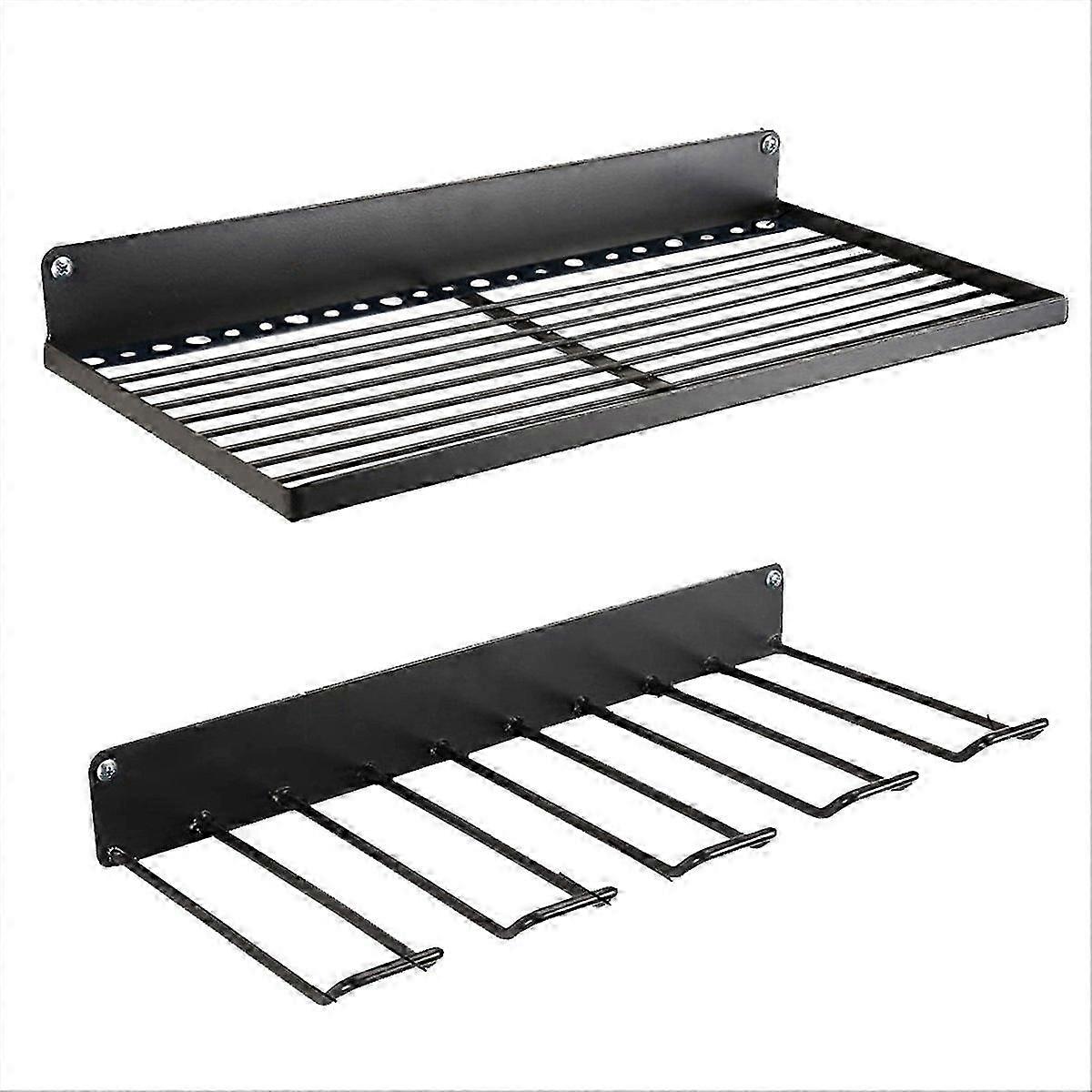Manual power tool storage rack wall, hanging floating tool rack