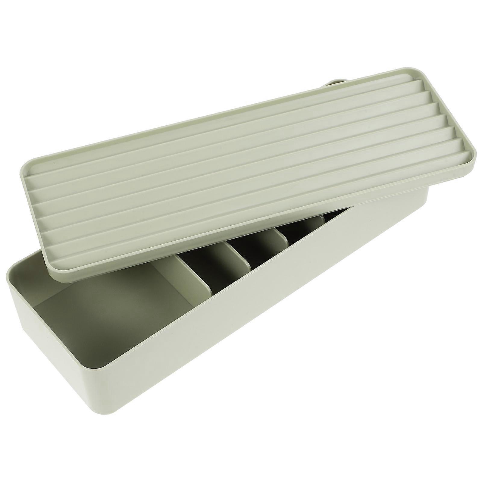 Boîte de rangement pour câbles avec couvercle, multi-compartiments, verte, 1 unité