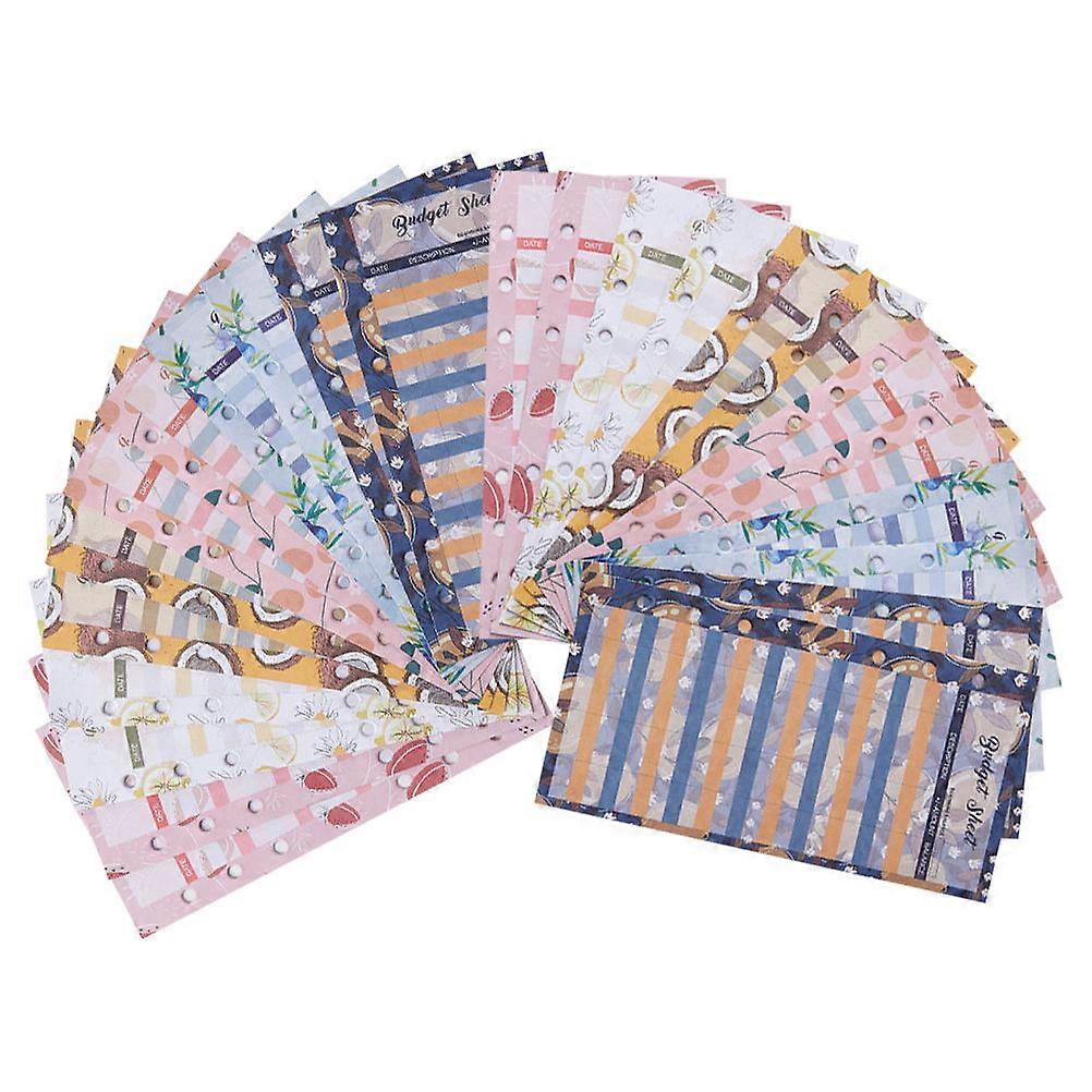 Loose Leaf Budget Sheets Fruit Pattern Budget Cards for Writing 24Pcs