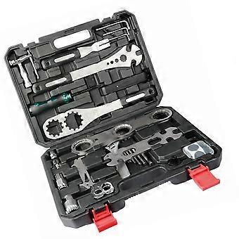 Cycle Service Set with Service Spanners and Driver Handle, Metal Build, Grip Sections and Storage Box for Routine Care, Adjustment and Garage Use
