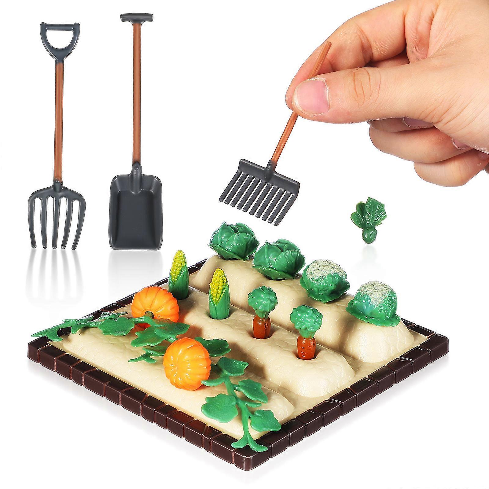 1 Set Mini Landscape Models Vegetable Field Scene Model Mini Farm Tool Models
