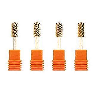 4X 3/32 Inch Gold Smooth  Carbide Nail Drill Bit for Fast Gel Removal and Cuticle Shaping