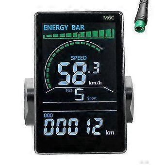 M6C elektrisk cykel LCD-skärm mätare 24V-60V E skoter LCD-panel färgskärm med USB för Mountain E