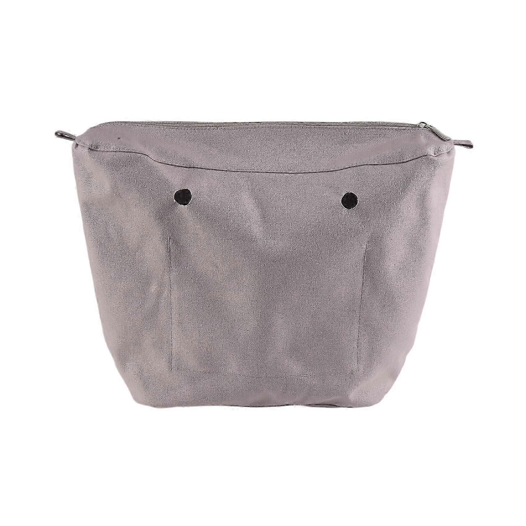 Waterproof Solid Canvas Insert Inner Lining Insert Zipper Pocket for Obag O Bag Handbag Bag Light Gray