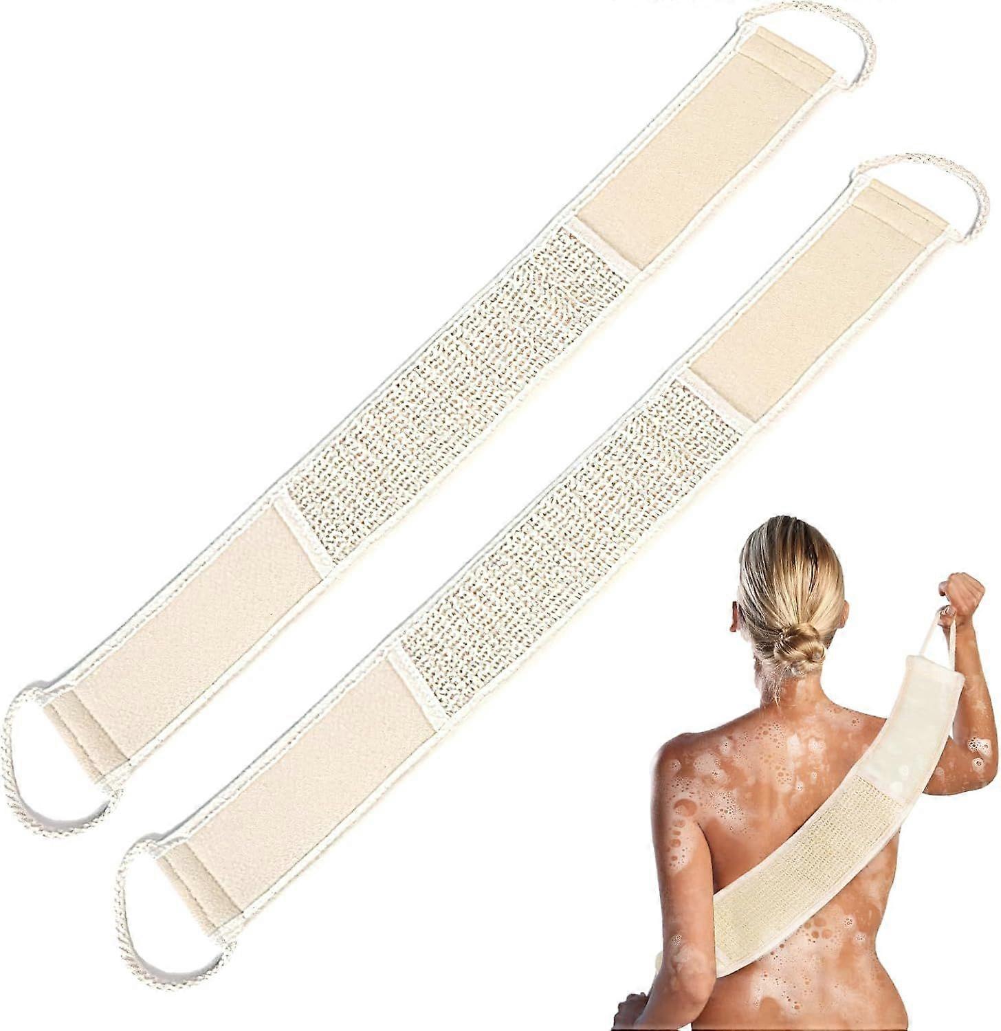 2-Pack Back Scrubbing Brush - Deep Exfoliating Loofah Bath Brush
