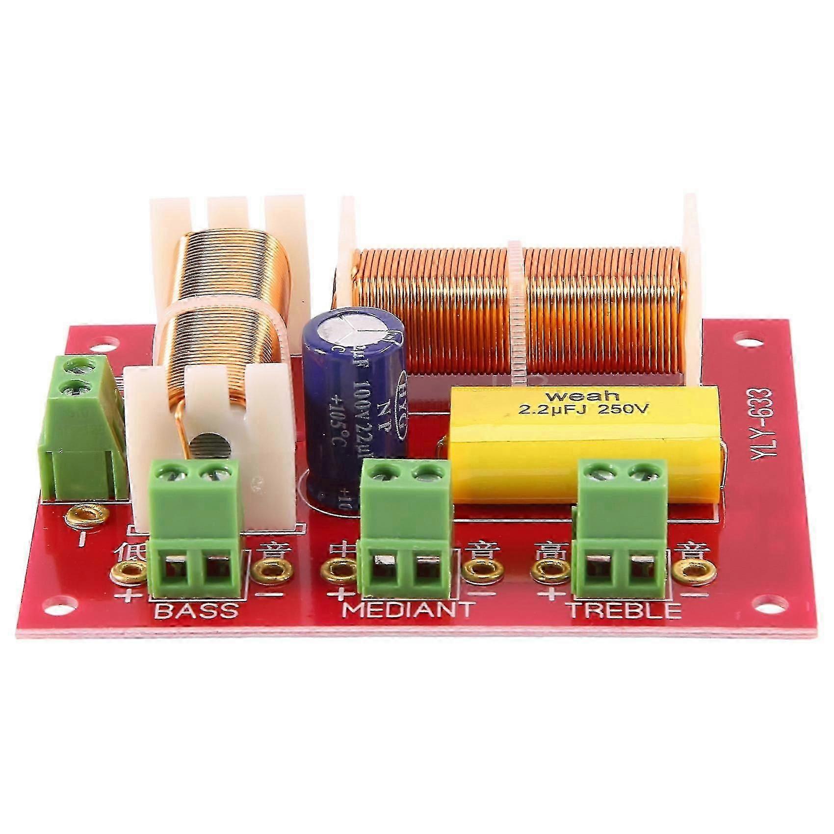 2Pcs 200W 3 Way Audio Speaker Crossover Treble + Midrange + Crossover Speakers Filter Frequency Div