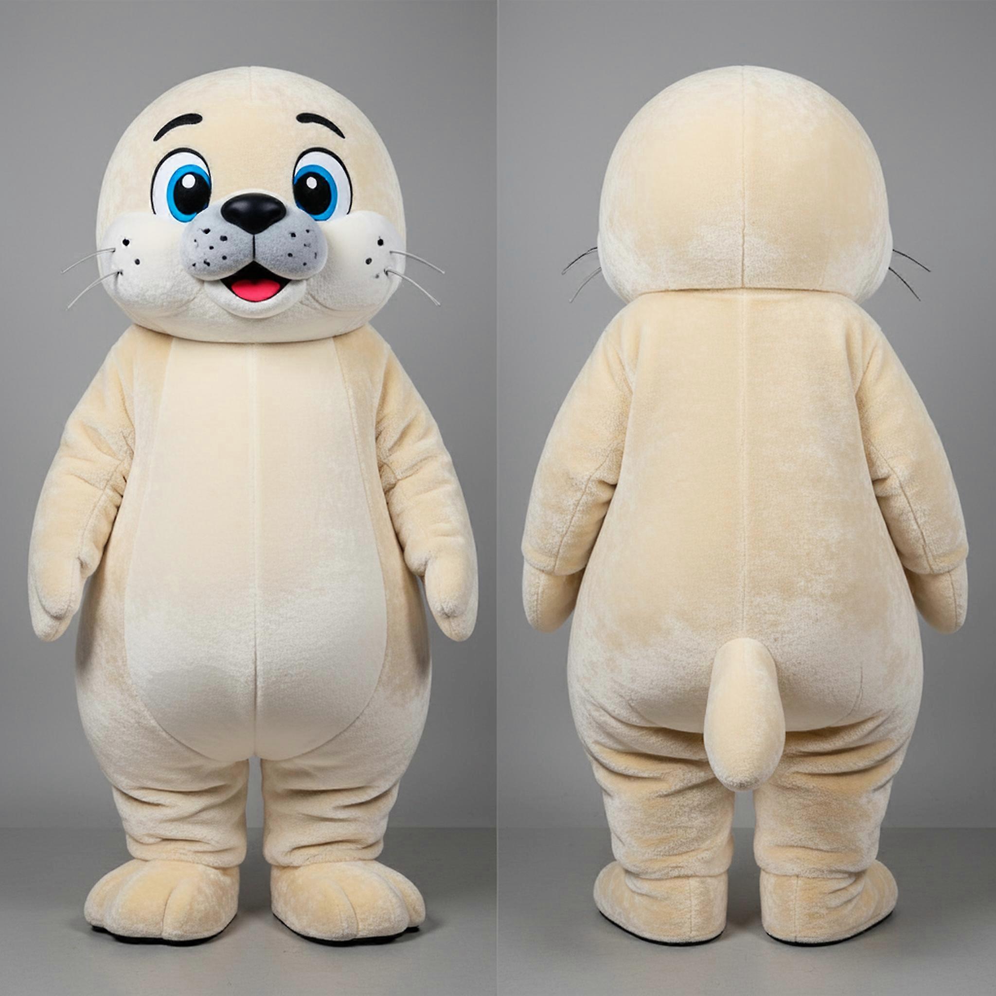 MASTICOT Cream White Friendly Seal Mascot