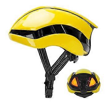 Smart Bike Helmet with Light for Night Riding LED Motion Steering Sensor Brake and Auto Shutdown Adult Mens Bike Helmet Yellow